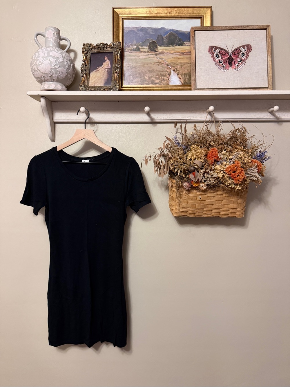 Garage Black Short Sleeve Mini Knit Dress
